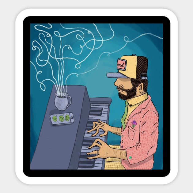 The Piano Man Sticker by Bad Opera